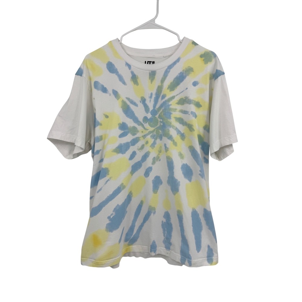 Uniqlo UT Disney Mickey Mouse‎ Tie Dye T-Shirt Blue Yellow White XL 341-428122
